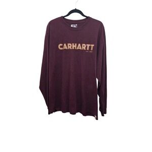 Carhartt Burgundy Long-Sleeve Loose Fit Shirt Men's L